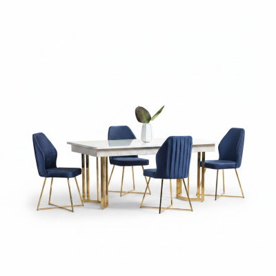 Dining Room Set Luxury 6x Chairs + Dining Table Dining Group Suite Armchairs Modern