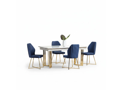 Dining Room Set Luxury 6x Chairs + Dining Table Dining Group Suite Armchairs Modern