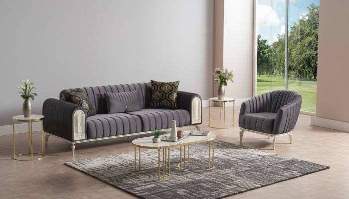 Sofa set 3+1 seater armchair suite modern relax chair furniture gray