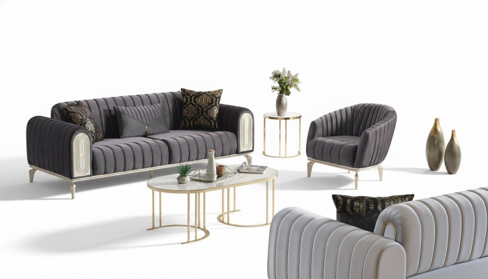 Sofa set 3+1 seater armchair suite modern relax chair furniture gray
