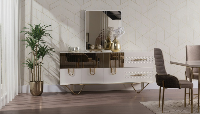Sideboard Cabinet High Gloss Furniture Wood Luxury Dresser Sideboard