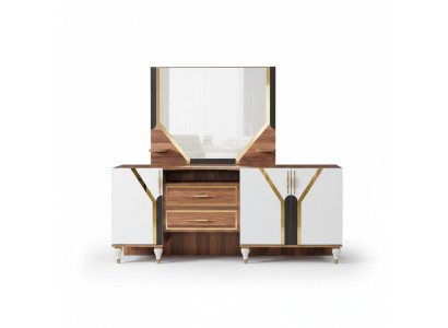 Sideboard Cabinet Brown High Gloss Furniture Wood Luxury Dresser Sideboard New