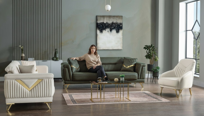 Modern Living Room Design Set Sofa Suite 3+3+1 Living Room Furniture Set