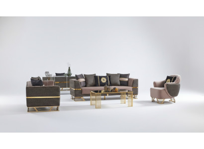 Designer sofa set 3+3+1 seater couch upholstery seating set new
