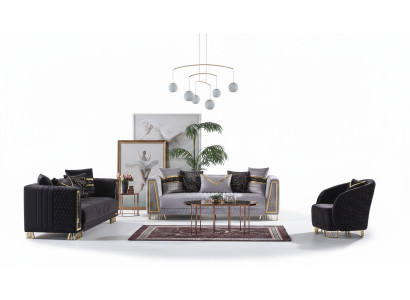 Sofa Set 3+3+1 Seater Chesterfield Baroque Style Set 3-piece Sofa Relax