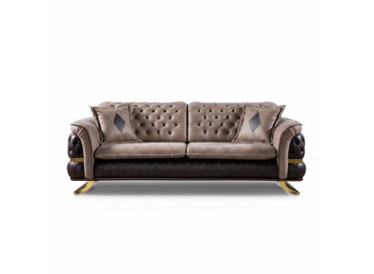 Three-seater design sofa 3-seater couches textile Chesterfield sofa 3-seater fabric new