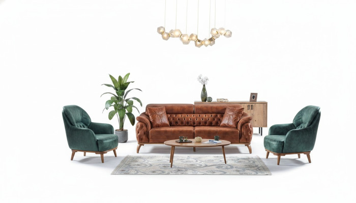 Classic Sofa Set 3+3+1 Seater Chesterfield Relax Armchair Furniture Sofa