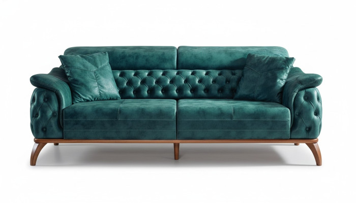 Luxury Chesterfield 3-Seater Designer Sofa Couch Upholstery Couches Textile New