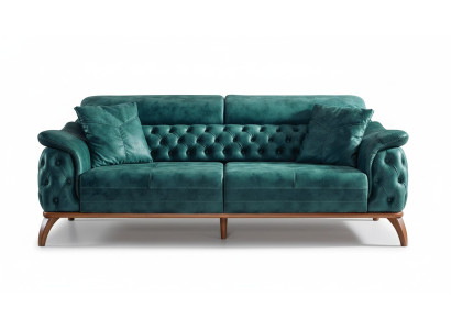 Luxury Chesterfield 3-Seater Designer Sofa Couch Upholstery Couches Textile New