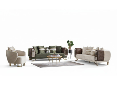Designer sofa set 3+3+1 seater couch upholstery new seating set