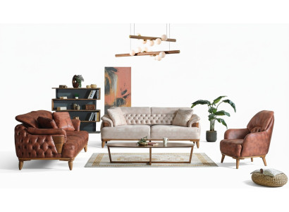 Classic Sofa Set 3+3+1 Seater Chesterfield Relax Armchair Furniture Sofa New