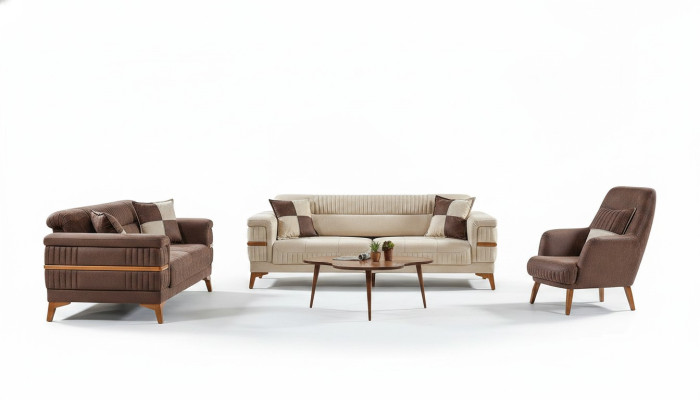 Designer sofa set 3+3+1 seater couch upholstered seating set luxury new