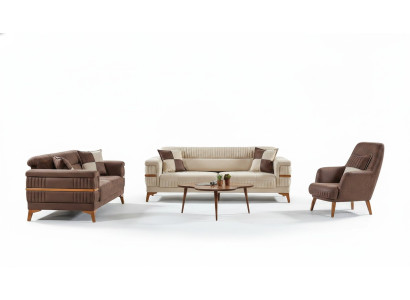 Designer sofa set 3+3+1 seater couch upholstered seating set luxury new