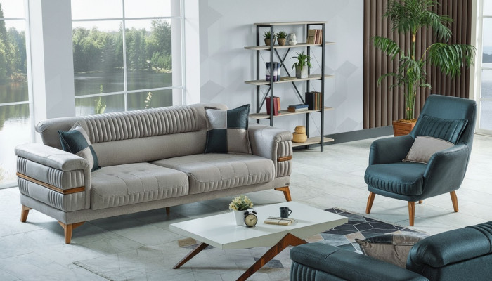 Sofa set 3+1 seater fabric wood sofa 3 seater modern armchair complete set new