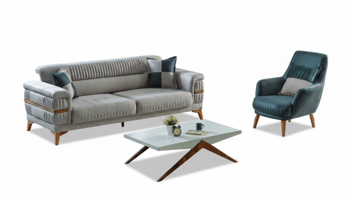 Sofa set 3+1 seater fabric wood sofa 3 seater modern armchair complete set new