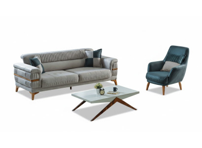 Sofa set 3+1 seater fabric wood sofa 3 seater modern armchair complete set new
