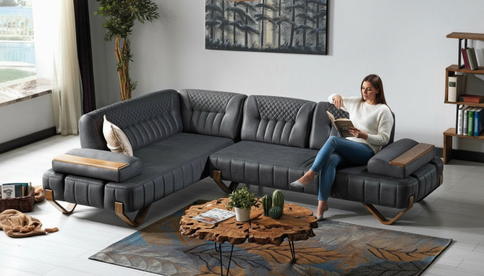 L-shaped corner sofa fabric corner couch sofa upholstery premium couch L-shape modern new