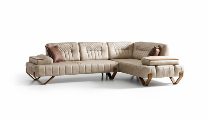 Corner sofa living landscape color beige L-shaped sofa new living room corner sofa luxury new