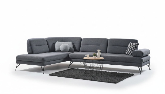 Corner sofa L-shape textile sectional couch sofa upholstery premium couch L-shape modern