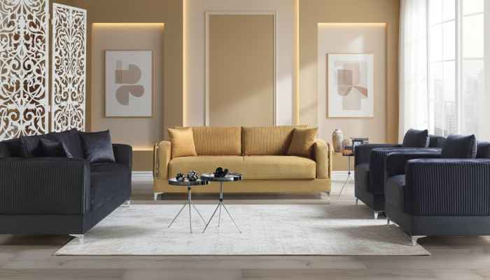 Sofa set 3+2+1+1 seater textile modern complete armchair sofa 3 seater luxury