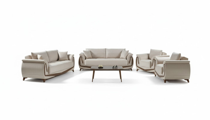 Sofa set 3+2+1+1 Wood Living Room Luxury Sofa Modern Fabric Completely New