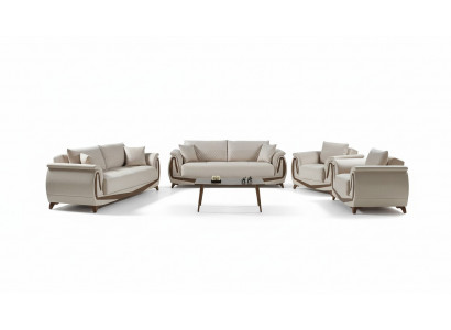 Sofa set 3+2+1+1 Wood Living Room Luxury Sofa Modern Fabric Completely New