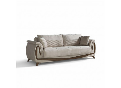 Luxury 3-Seater Sofa Living Room Furniture Elegant Sofa 230cm Textile Beige New
