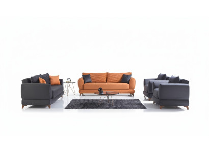 Sofa set 3+2+1+1 Wood Living room Luxury Sofa Modern Fabric Complete