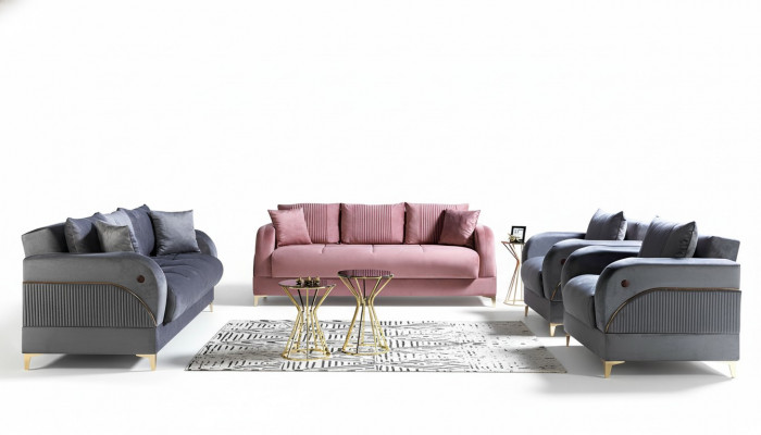 Sofa set 3+3+1+1 seater textile modern complete armchair sofa 3 seater luxury
