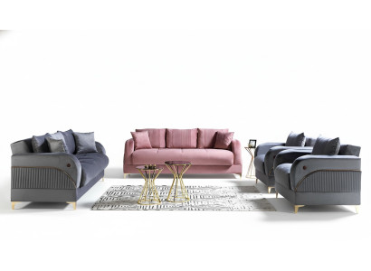 Sofa set 3+3+1+1 seater textile modern complete armchair sofa 3 seater luxury