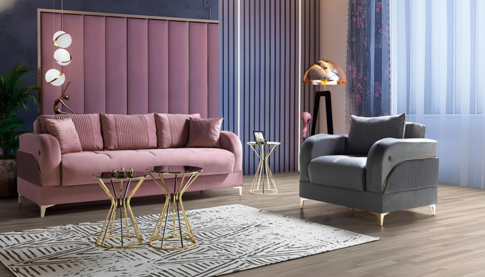Sofa Set 3+1 Seater Modern Relax Armchair Style 2 Piece Luxury Living Room Furniture