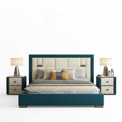 Luxury Bedroom Bed Upholstery Design 180x200cm Double Hotel Beds New
