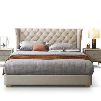 Chesterfield Design Bed Bedroom Faux Leather Upholstery 180x200 New