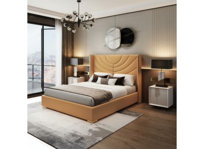 Design double bed 180x200cm hotel furniture luxury upholstery bedroom