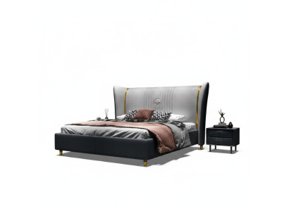 Luxury Bed Wood Upholstered Bed Bedroom 180x200cm Double Bed Hotel New