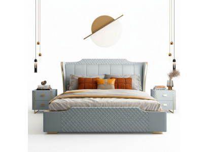 Bed Pillow Design Luxury Double Hotel Beds Bedroom Faux Leather