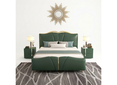 Bed luxury furniture bed frame wood bedroom furniture faux leather new