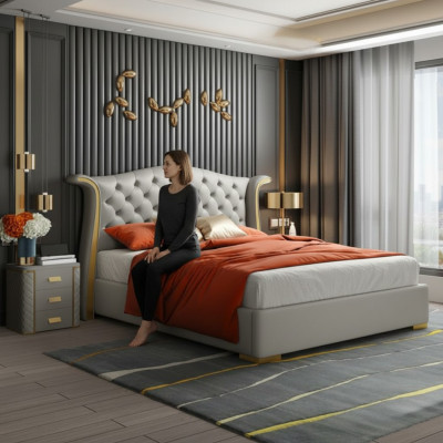Chesterfield Double Bed Bedroom Upholstery Luxury Beds 180x200cm
