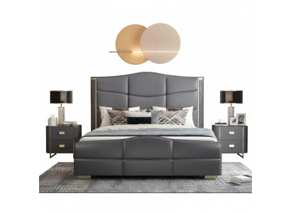 Double design bed modern hotel luxury sleeping room furniture bed frame