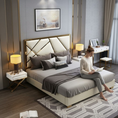 Bed Pillow Design Luxury Double Hotel Beds Bedroom 180x200 cm