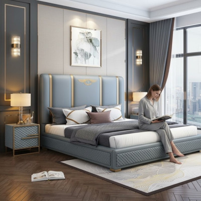 Double bed, luxury wood bed frames, bed frame, furniture design, modern.