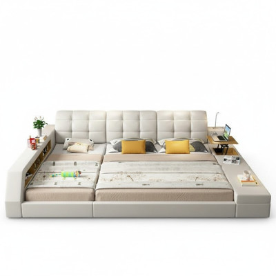 Design bed hotel double shelf rack 180x200 multifunction bed luxury