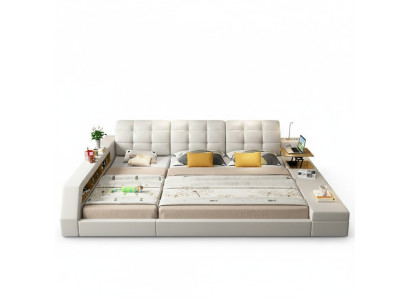 Design bed hotel double shelf rack 180x200 multifunction bed luxury