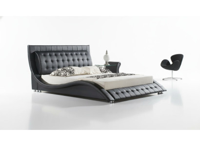 Bed Double Bed Black Upholstered Bed Bedroom Modern 180x200