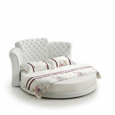 Round Bed Luxury Chesterfield Beds Bedroom Double Bed 200x200 cm
