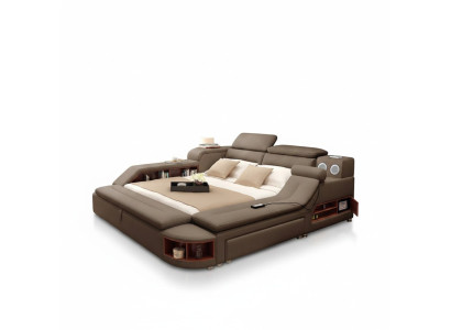 Luxury Bed 180x200 Multifunctional Bedroom Lounger Shelves New