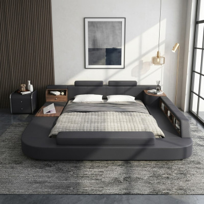 Modern beds hotel multifunction double luxury design bed upholstery