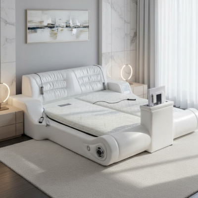 Double luxury design white bed upholstery beds modern hotel multifunction