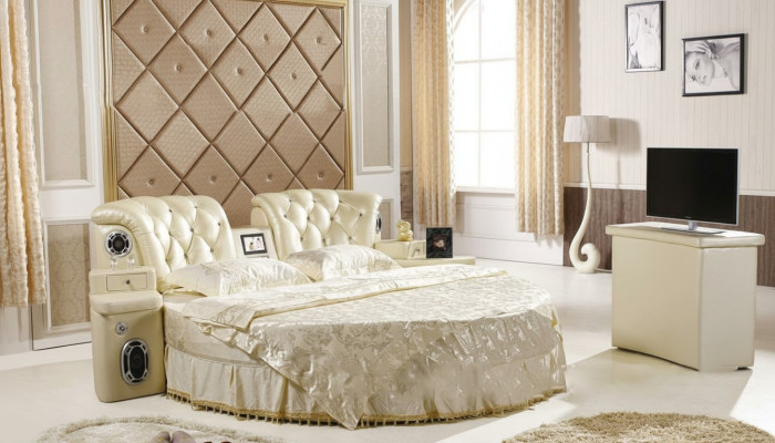Round bed, round design beds, double luxury hotel frame, sleep room