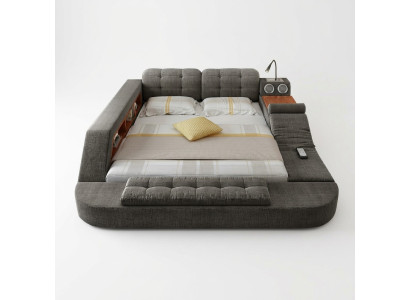 Design bed upholstery beds hotel massage function multifunction shelf